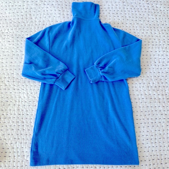 Zara 3/4 Zip Baby Blue Knit Sweater Dress - Picture 7 of 7